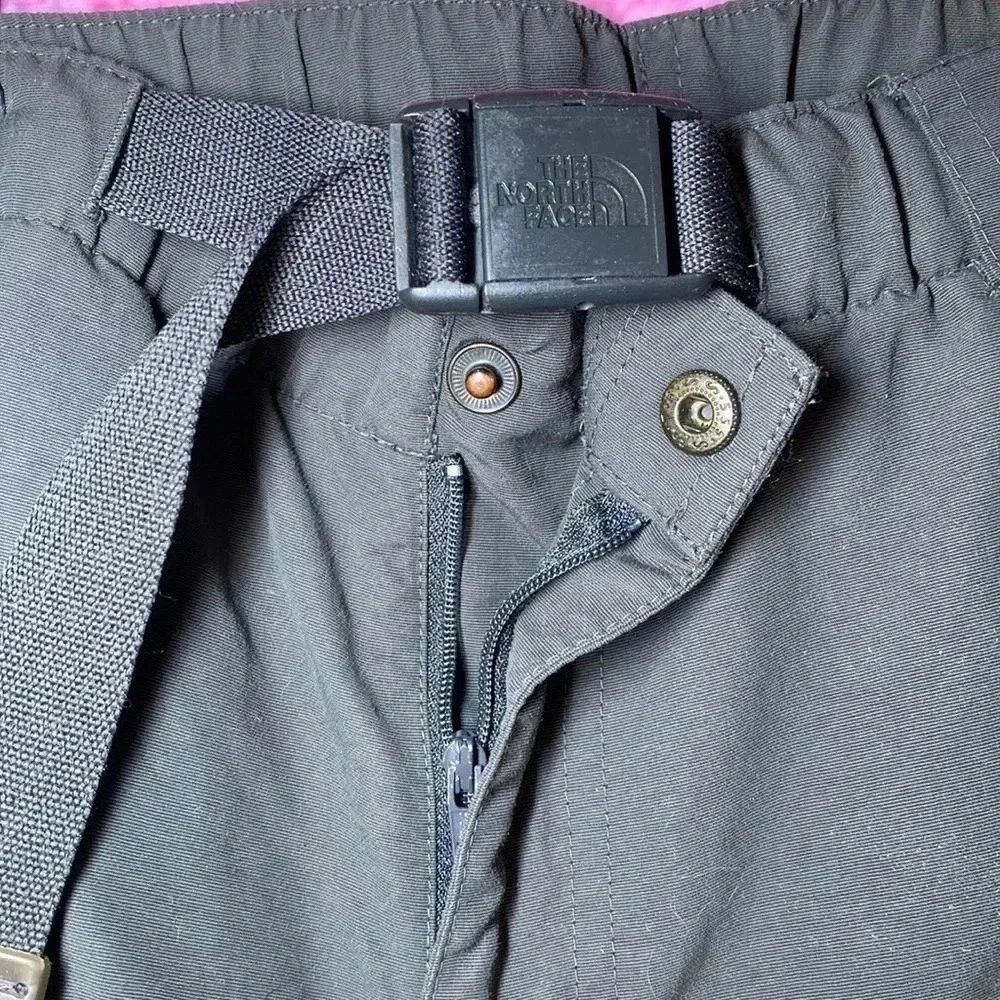 North Face Shorts Mens Large Gray Cargo Hiking Nylon Pockets Belted Outdoor Clip
